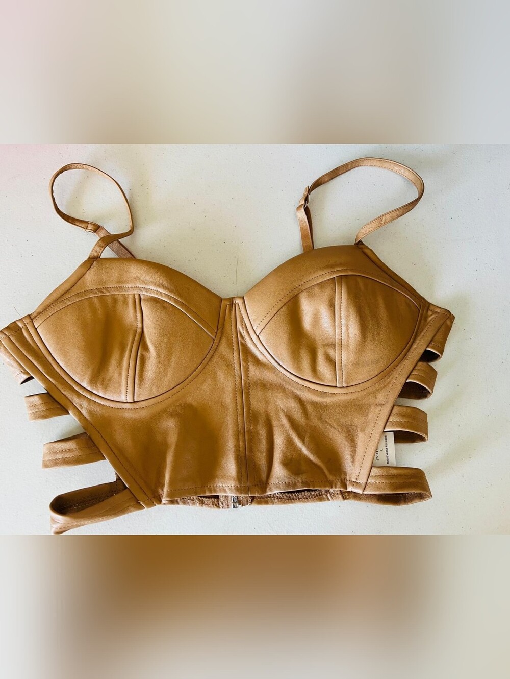 Chic Tan Crop Top Bustier - Picture 4 of 12